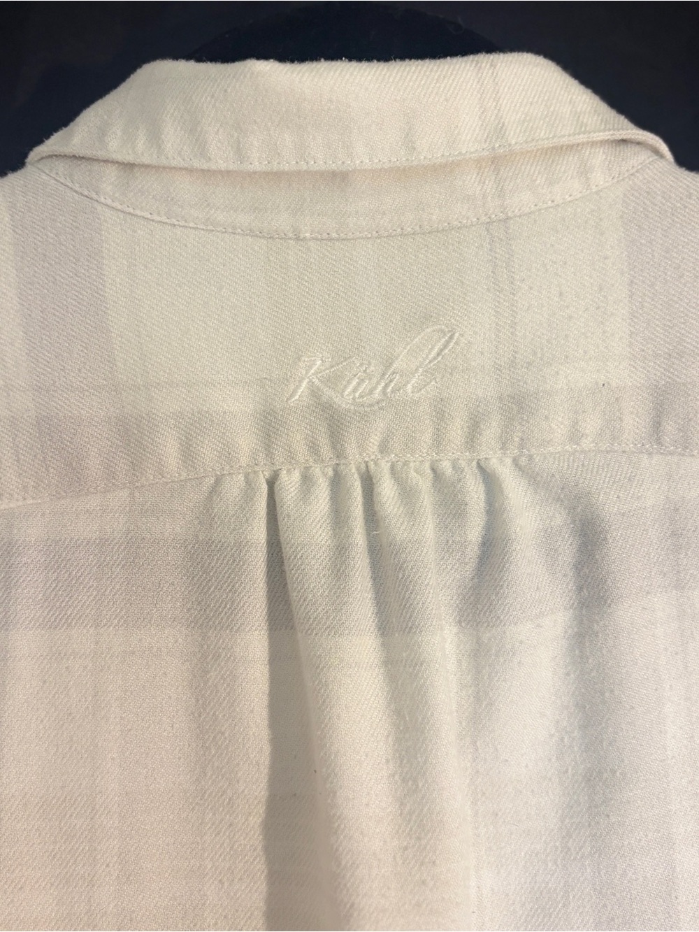 KUHL Women’s Small Cream Plaid Flannel Shirt Long Sleeve Outdoor - Picture 4 of 6